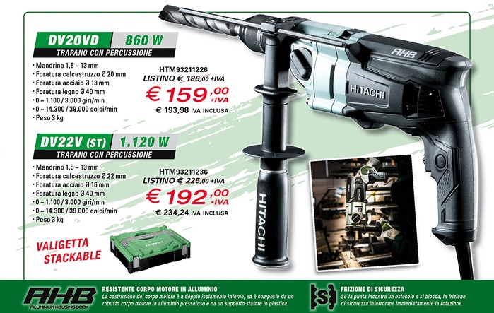 Trapani con percussione DV20VD-DV22V in offerta