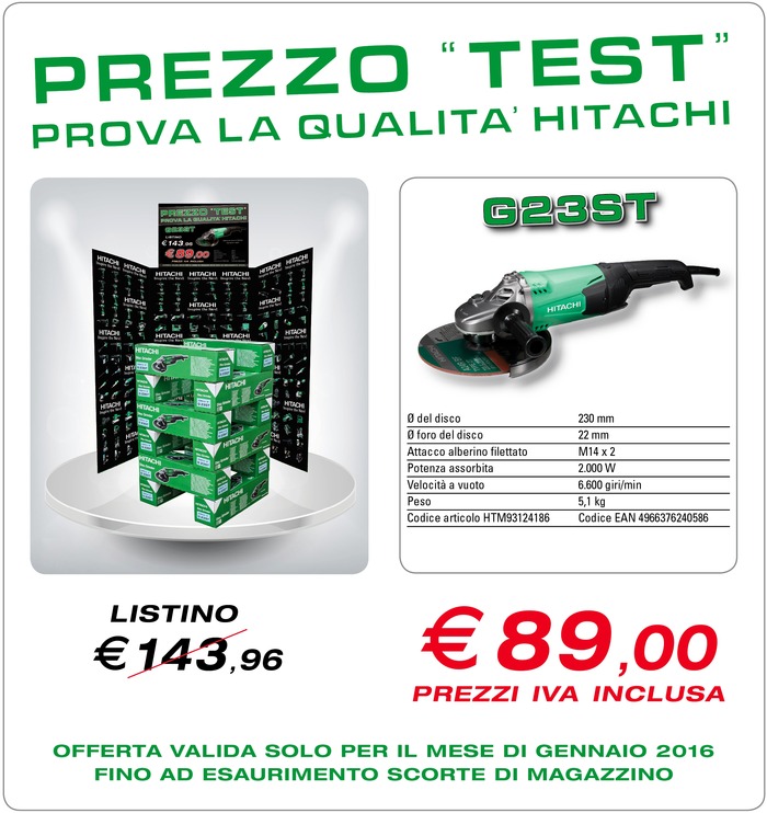 Prezzo Test Prova la qualità Hitachi Gennaio