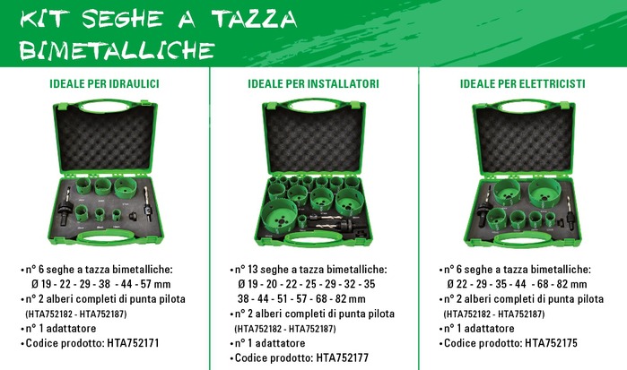 Kit seghe a tazza per specialisti