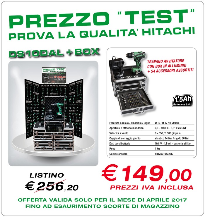 Campagna "Prezzo Test - Prova la qualità Hitachi" 